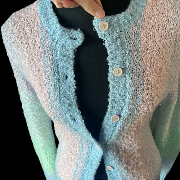 Vintage Little Lisa Ltd Button Down Cardigan, Pastels, Women’s Size L - Picture 4 of 6